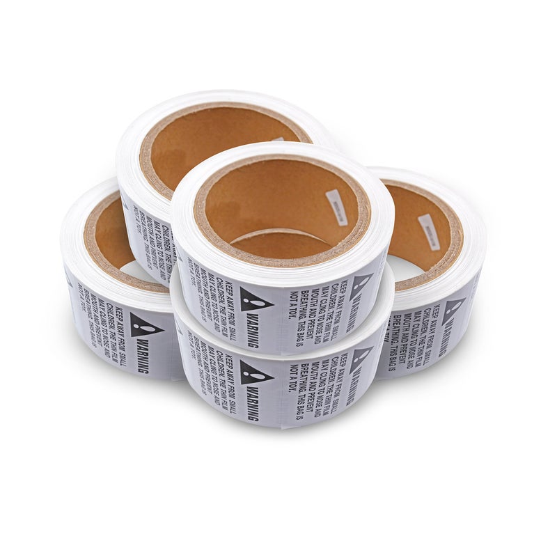 44LLC Suffocation Warning Keep Away from Children Stickers - 5 Rolls/2500 Labels - Image 1